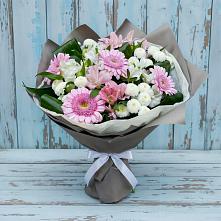 Букет цветов из:  Герберы, Альстромерии и Хризантемы #REPLACE_PRED# Комсомольске Кемеровской области