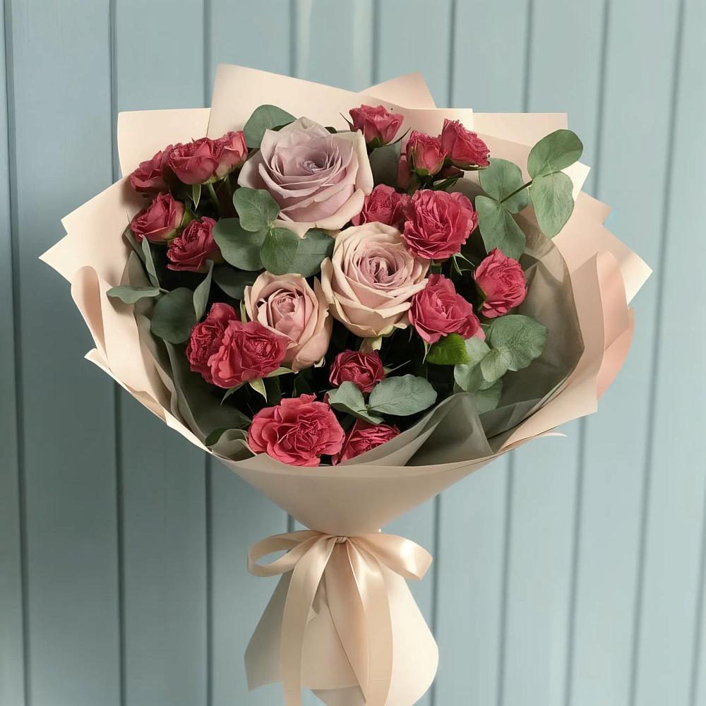 Букет цветов из: Гвоздики и Розы в Комсомольске Кемеровской области