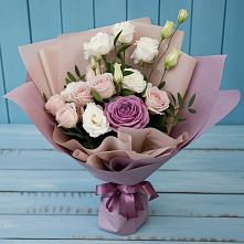 Букет цветов из:  Розы и Лизиантусы #REPLACE_PRED# Комсомольске Кемеровской области