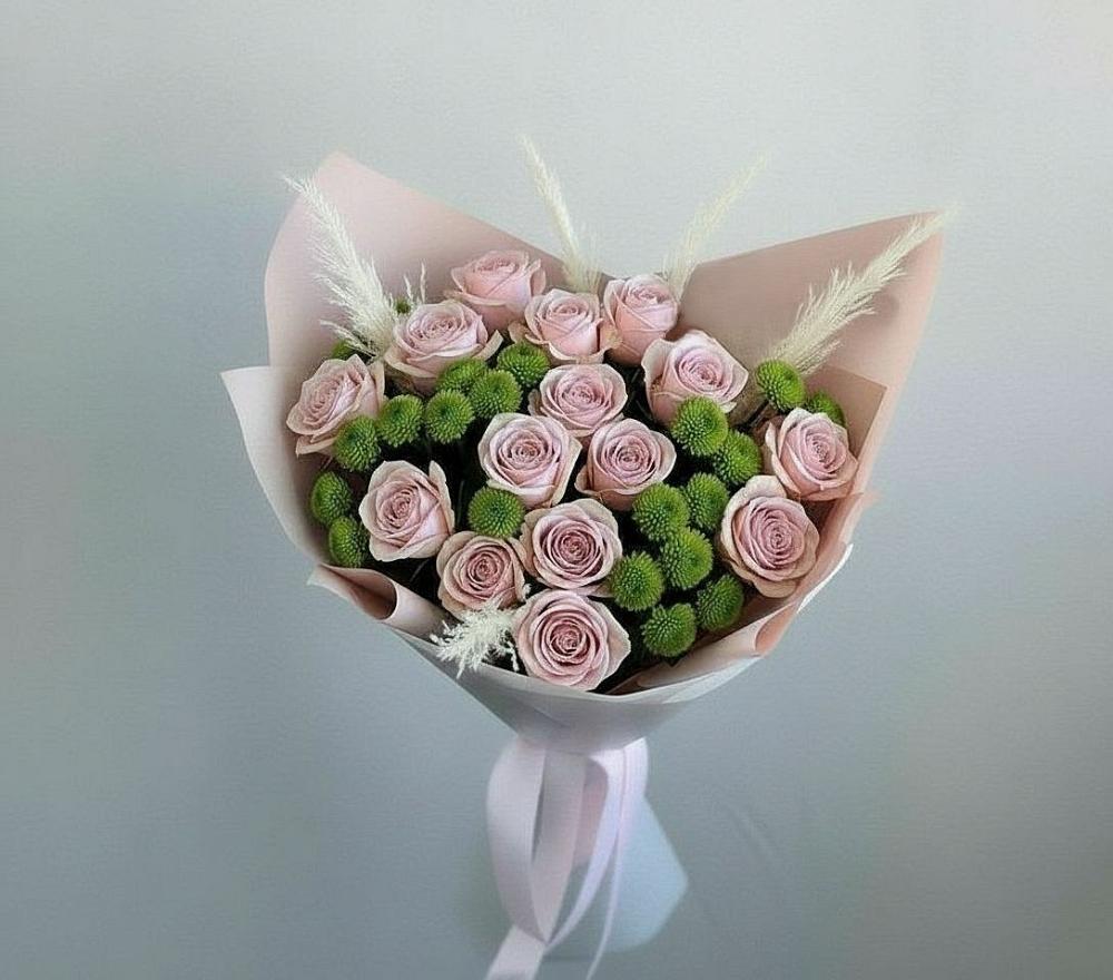 Букет цветов из: Розы и Хризантемы в Комсомольске Кемеровской области