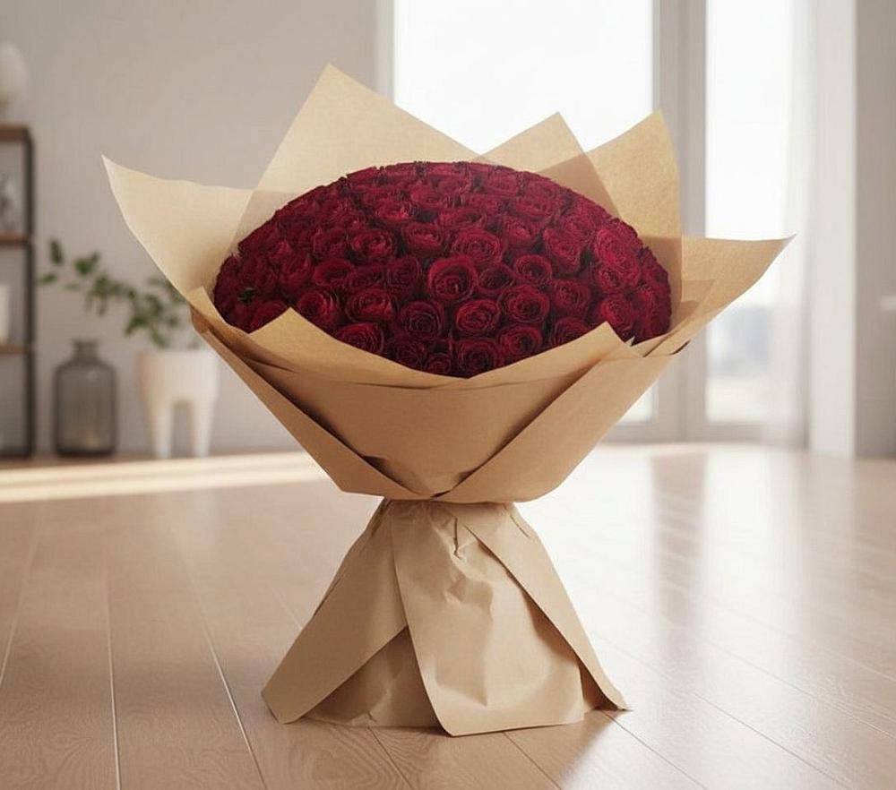 Букет 101 Красная роза в Комсомольске Кемеровской области