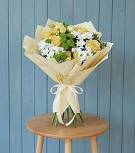 Букет цветов из:  Хризантемы и Розы в Комсомольске Кемеровской области