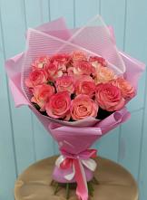 Букет 15 Розовых роз Равель в Комсомольске Кемеровской области